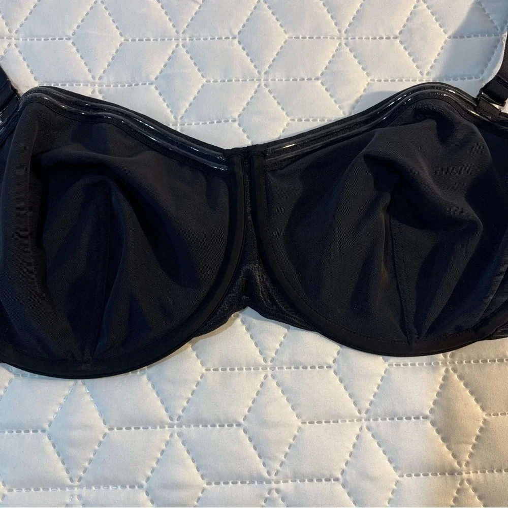 CUUP The Balconette Mesh Sheer Bra Black Size 40E - Picture 5 of 15